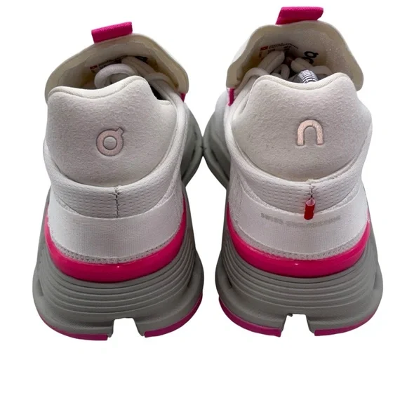 Running shoes White and Pink Sneakers with Streamlined Design Sz 38 - Picture 10 of 13